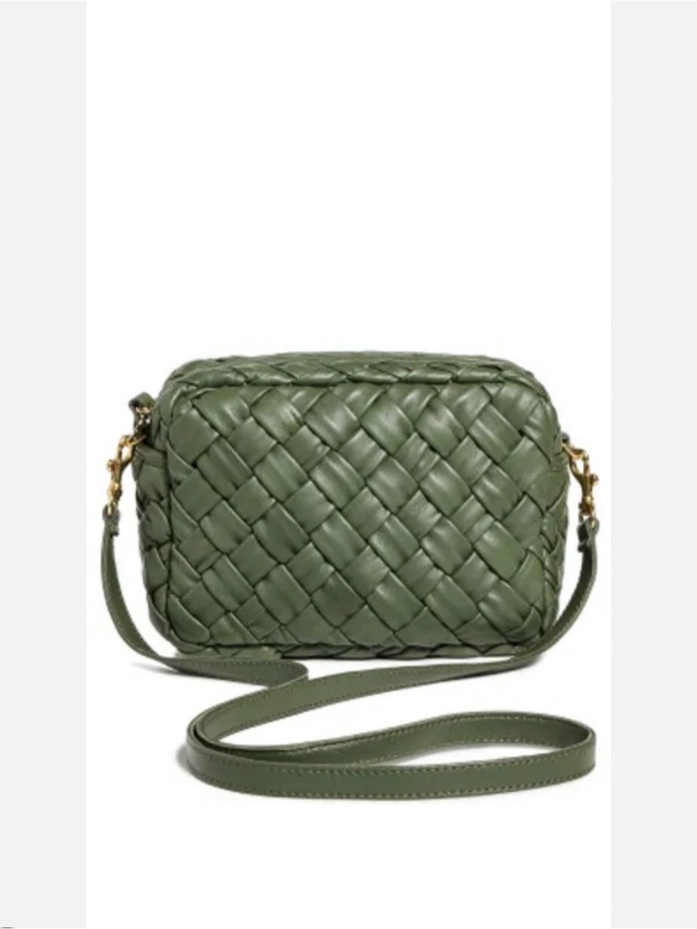 Clare V. Woven Midi Sac in Army
